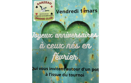 Anniversaires de février